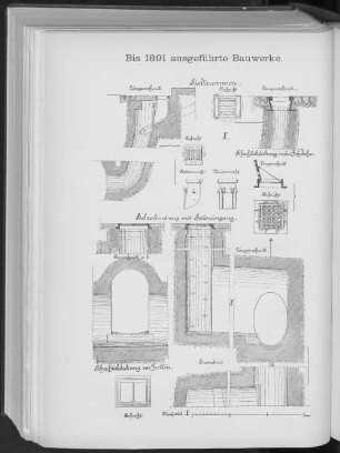 Bis 1891 ausgeführte Bauwerke.