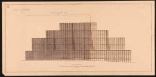 Messehaus, Hamburg Vorschlag B: Bauabschnitt I und II: Aufriss Westansicht 1:500 (von Inv.Nr. 3282)
