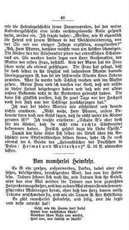 Von mancherlei Heimkehr