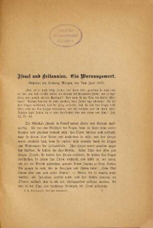 Aus dem Tabernakel : sieben Predigten
