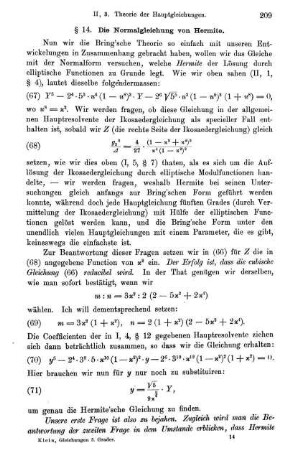 § 14. Die Normalgleichung von Hermite.