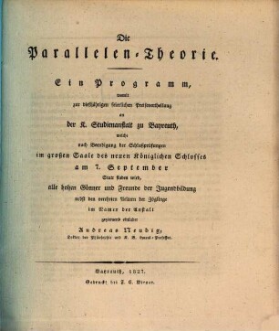 Die Parallelen-Theorie