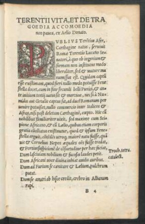 Terentii Vita, Et De Tragoedia Ac Comoedia non pauca, ex Aelio Donato.