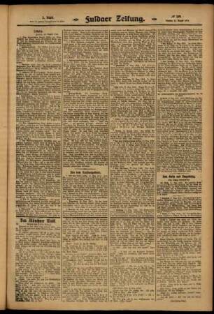 Zweite Ausgabe vom Montag, den 18. August 1913.