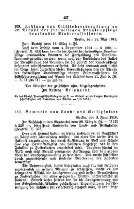 Zahlung von Hilfslehrervergütung an im Dienste der freiwilligen Krankenpflege beurlaubten Studienassessoren : [D. Allgemeine Angelegenheiten der Unterrichtsanstalten]