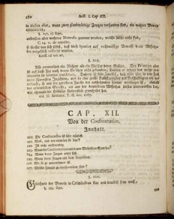 Cap. XII. Von der Confrontation.