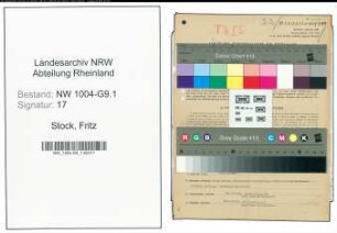 Entnazifizierung Fritz Stock , geb. 02.02.1907 (Bauunternehmer)