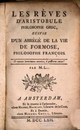 Les Rêves d'Aristobule ...