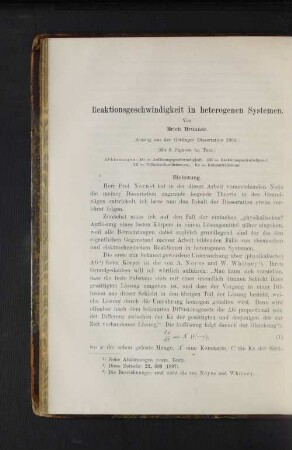 Reaktionsgeschwindigkeit in heterogenen Systemen