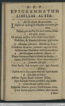 Epigrammatum Libellus Alter