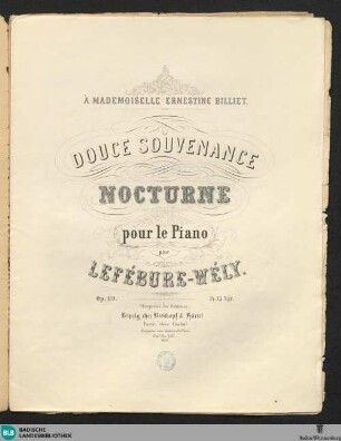 Douce souvenance : nocturne pour le piano; op. 119