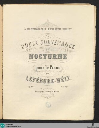 Douce souvenance : nocturne pour le piano; op. 119