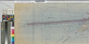 Ersatz der Schranken durch eine Blinklichtanlage mit Halbschranken und Anlegung eines 2. Bahnsteigs beim Haltepunkt Bossel Strecke Wuppertal-Oberbarmen-Hattingen: Lageplan, M. 1:200 Stnr.: 23a, Iwü, Bunr.: 7, Blnr.: 3