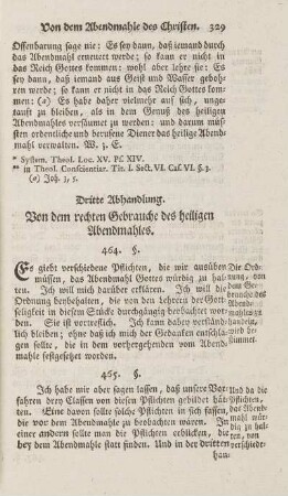 Dritte Abhandlung. Von dem rechten Gebrauche des heiligen Abendmahles