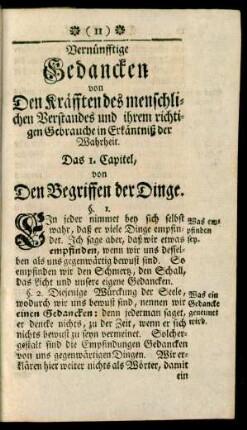 Vernünfftige Gedancken von Den Kräfften des menschlichen Verstandes und ihrem richtigen Gebrauche in Erkäntniß der Wahrheit.