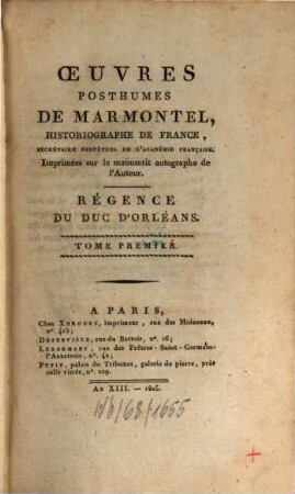 Régence du Duc d'Orléans, 1