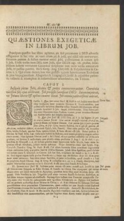 Quaestiones Exegeticae In Librum Job.