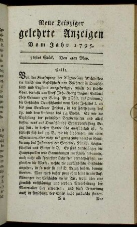 36stes Stück. Den 4ten May.
