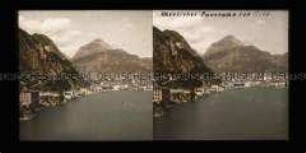 Blick vom Gardasee über Riva del Garda