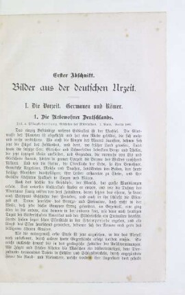 I. Die Vorzeit. Germanen und Römer