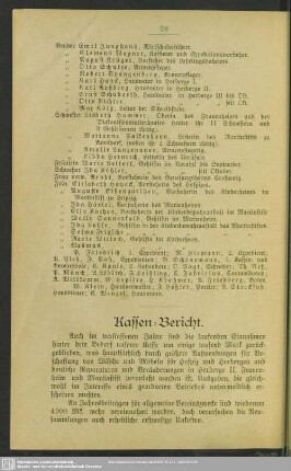 Kassen-Bericht