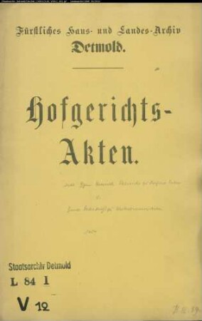 Varwig, Henrich, Bürgermeisters Erben gegen Bernd Deterding zu Westervinnen - Schuldforderung