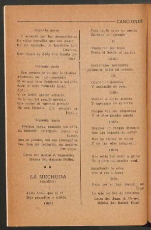 La mechuda : (Zamba)