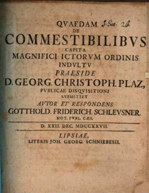 Qvaedam de commestibilibvs capita