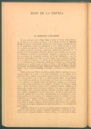 Ecos de la prensa