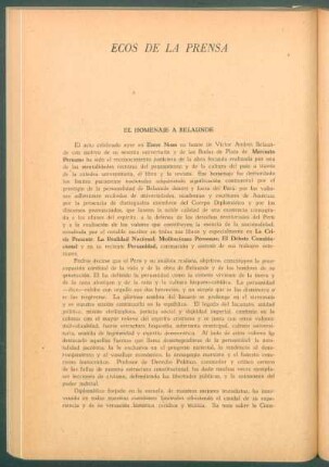 Ecos de la prensa