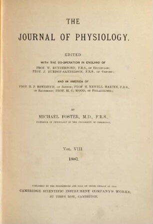 The journal of physiology. 8. 1887