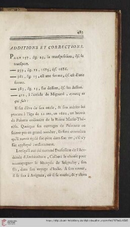 Additions et corrections