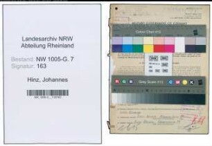 Entnazifizierung Johannes Hinz , geb. 09.07.1889 (Angestellter)