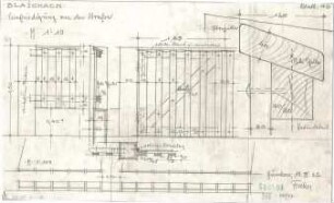 Fischer, Theodor; Blaichach; Haus Gradner - Einfriedung an der Straße (Grundriss,Teilansichten, Schnitt, Detail)