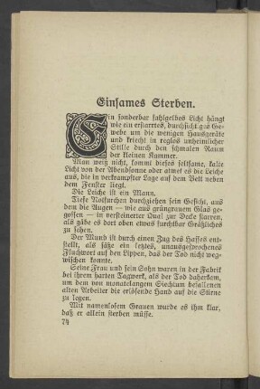 Einsames Sterben