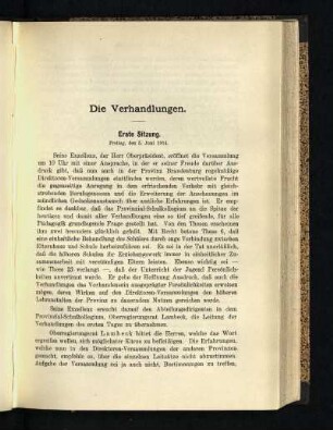 Erste Sitzung : die Verhandlungen