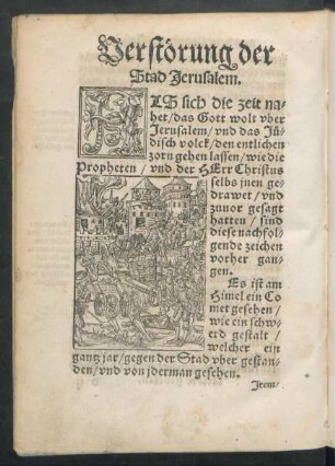Verstörung der Stad Jerusalem.