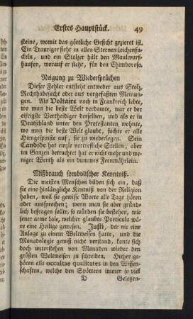 49, Neigung zu Wiedersprüchen