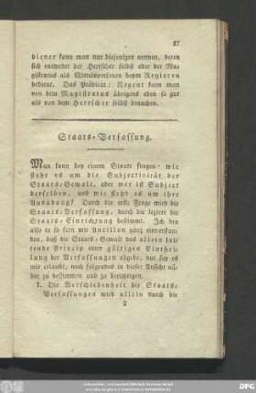 Staats-Verfassung.