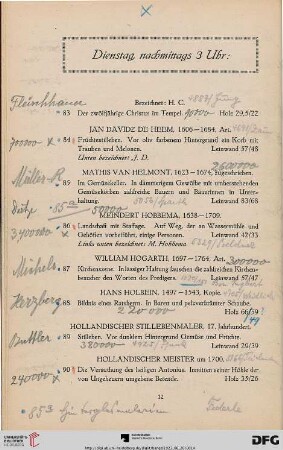 Dienstag, nachmittags 3 Uhr (Nr. 83 - 192)