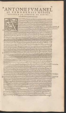 Antonii Fumanelli ... Epistola Ad Ireneum, De Ventriculi affectibus praeter naturam.