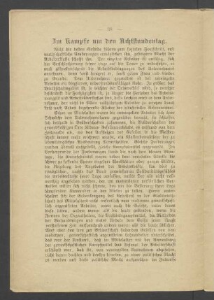 Im Kampfe um den Achtstundentag