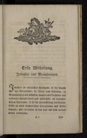 Erste Abtheilung. Industrie und Manufacturen.