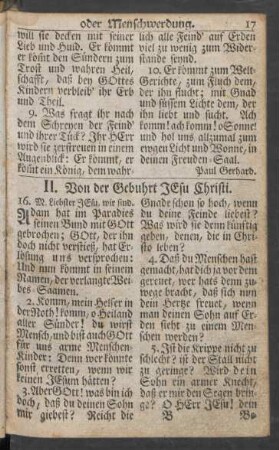 II. Von der Gebuhrt JEsu Christi