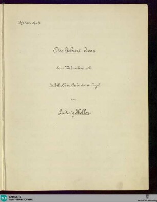 Die Geburt Jesu - Mus. Hs. 1195 : V (6), Coro, orch, org
