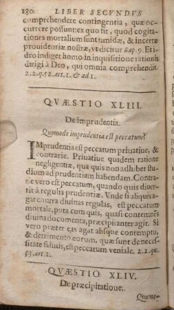 Qvaestio XLIII. De imprudentia.