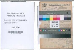 Entnazifizierung Karl Judt , geb. 20.10.1892 (Kriminalsekretaer)