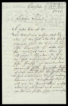 Brief von August Ferdinand von Veltheim an Rudolf Erich Raspe