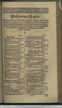 Vollständiges Register