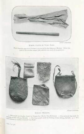 White cloth of Upas Bark. Semang baskets